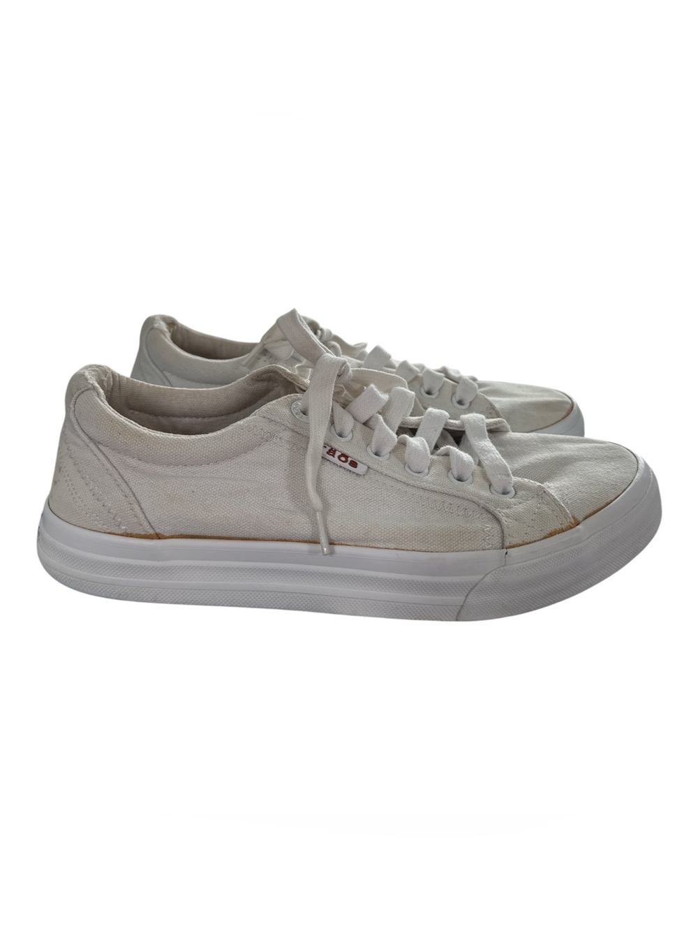 Taos Footwear Women's Off-White Canvas Low-Top Sneakers